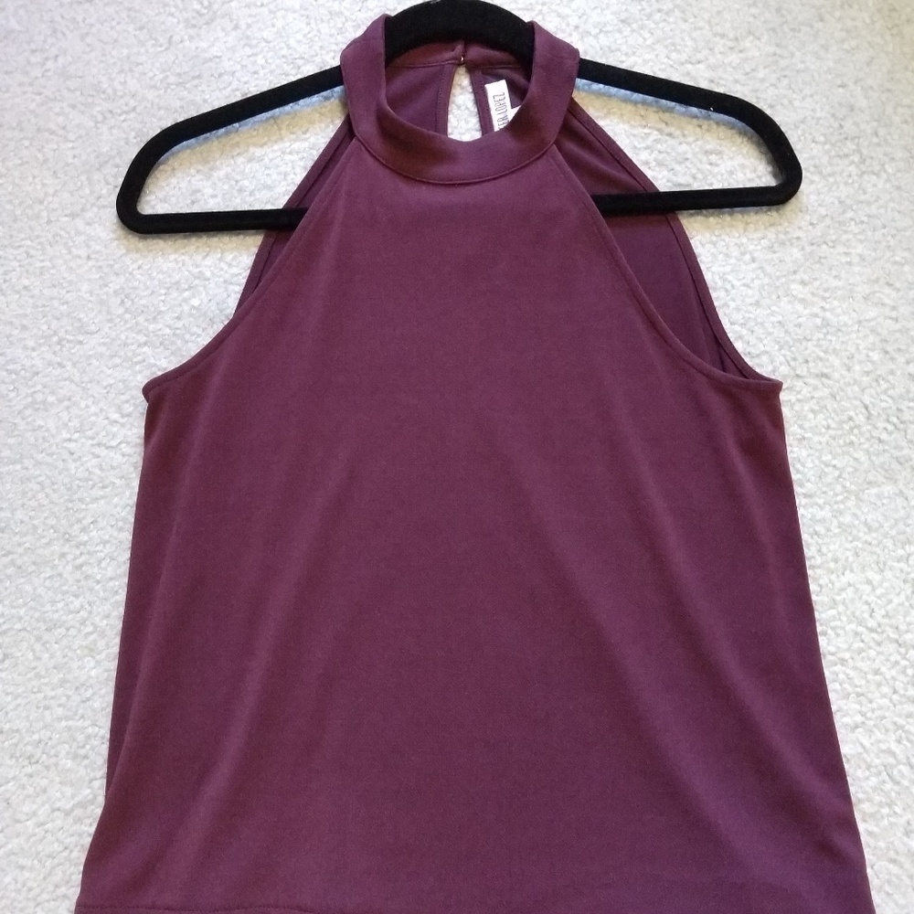 Jennifer Lopez Burgundy Halter Top